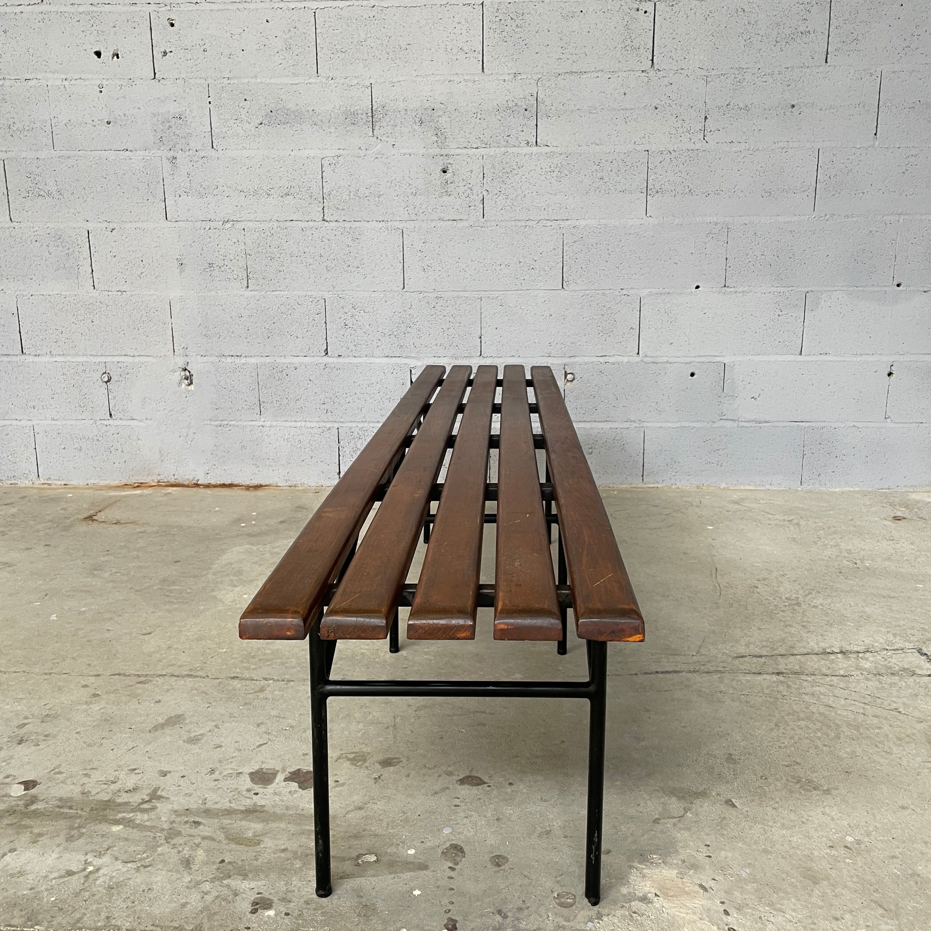 Bench, wood and metal
