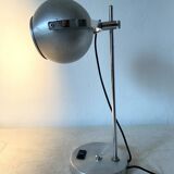 Eye ball lamp space age brushed metal 70s
