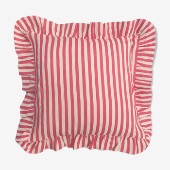 Cherry Red Candy Stripe Cushion Cover