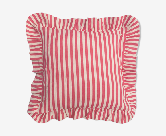 Housse de coussin Cherry Red Candy Stripe