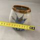 Mexican handcrafted ceramic vase signed bird flower