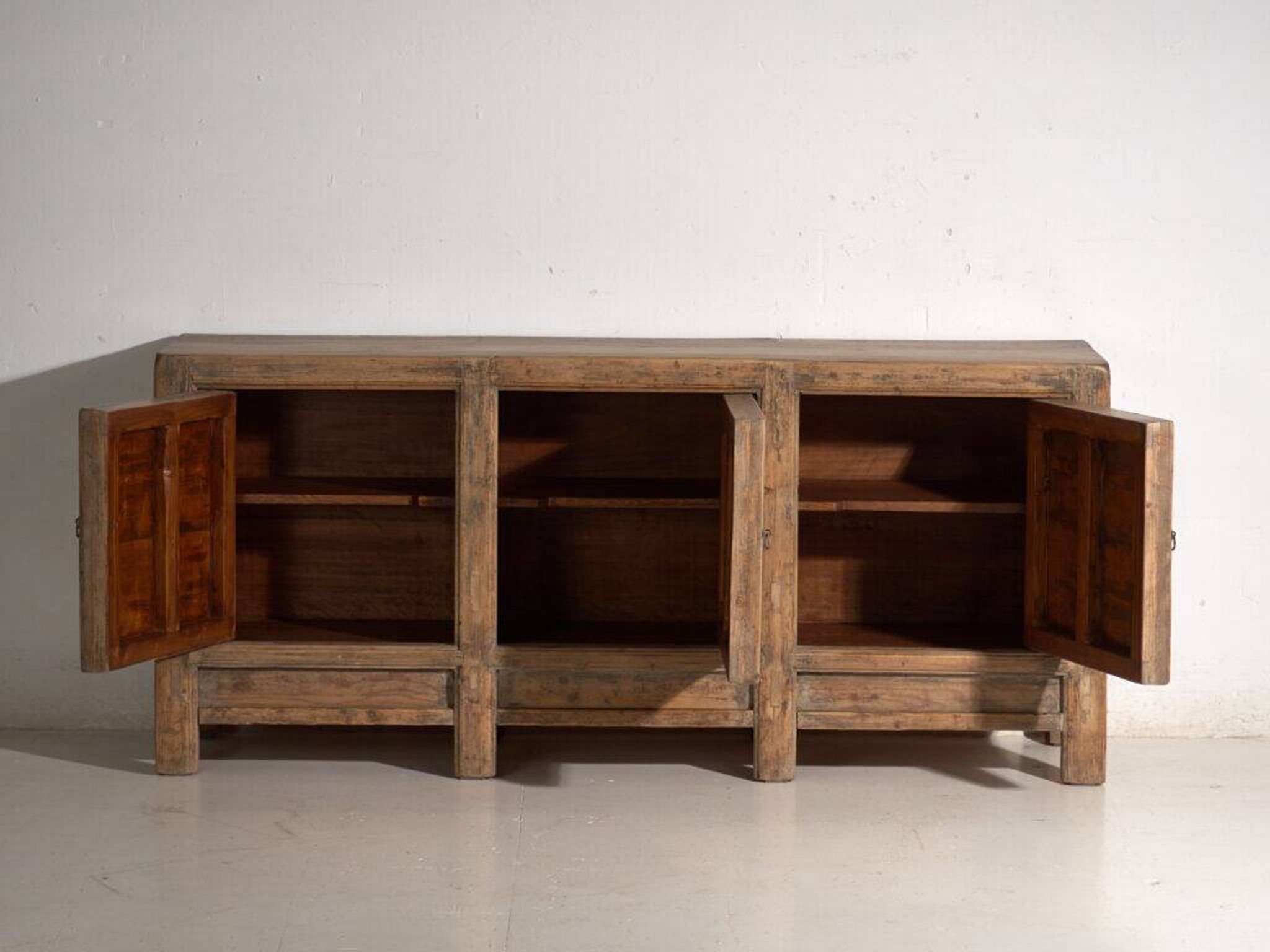 Antique three-door pine wood sideboard – China, circa 1900
