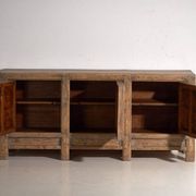Antique three-door pine wood sideboard – China, circa 1900