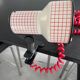 Vintage clip spotlight 1970 white red squared