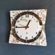 Vintage formica clock silent wall pendulum 60s "Jaz flowers"