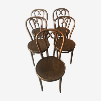 Suite of 5 Thonet-style bistro chairs