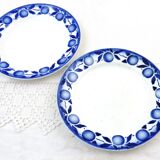 2 matching French antique ceramic plates