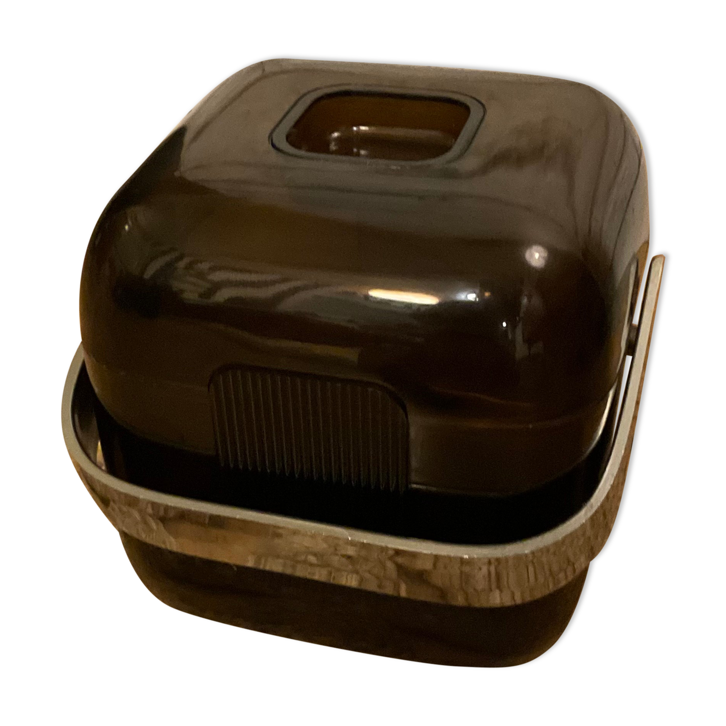 Smoked guzzini plexiglass ice bucket 1970