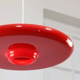 Space-Age Saucer Pendant in Red Plexiglas from Guzzini, 1960s