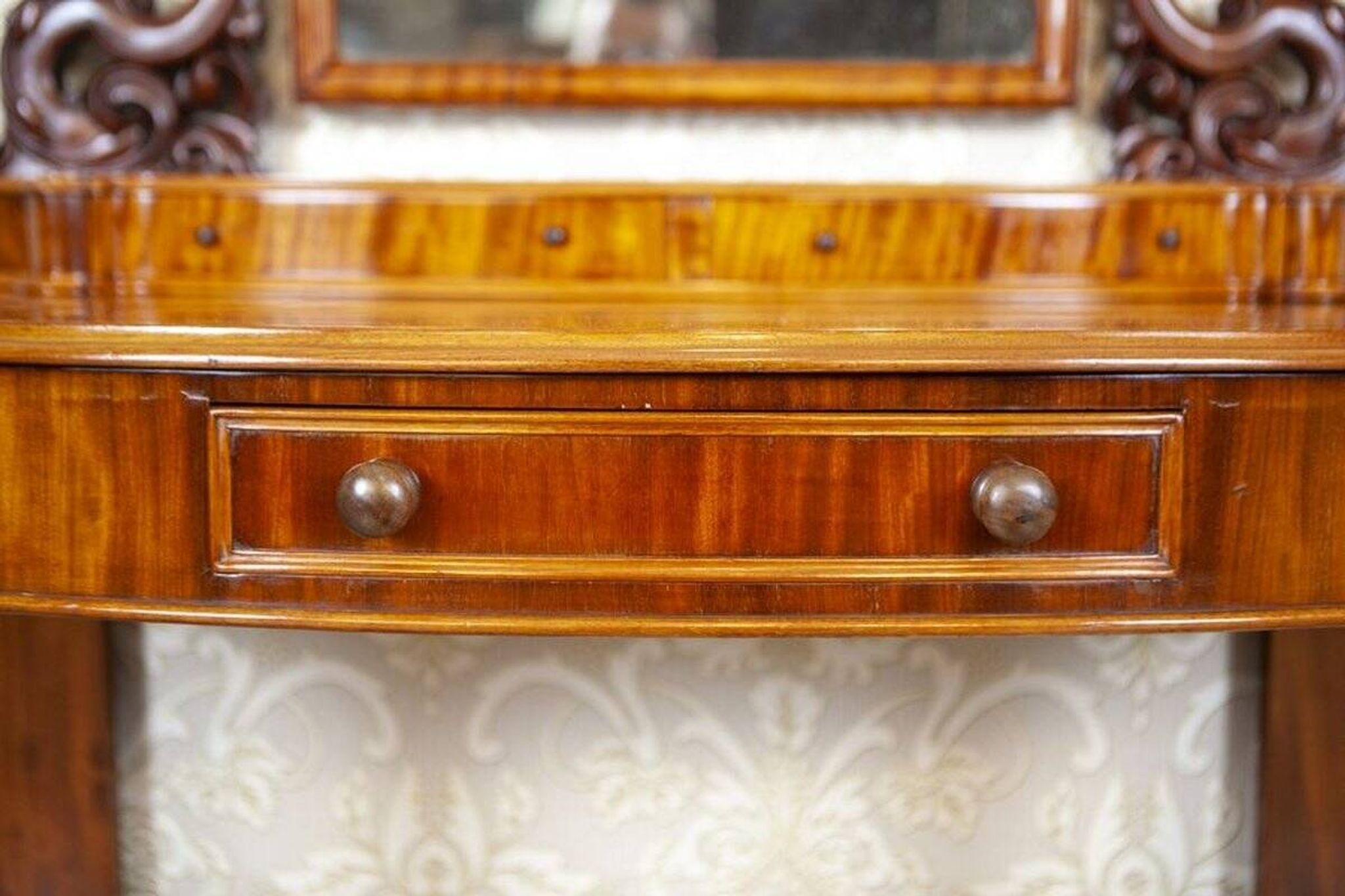 Table de coiffeuse antique en acajou, années 1890