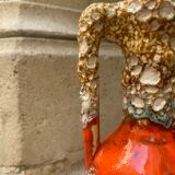 Washed enamelled ceramic amphora vase