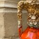 Washed enamelled ceramic amphora vase