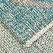 Teal Green Turkish Vintage Rug, Persian Style Living Room Carpet, 222x321Cm