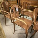 Set of 5 steel garden armchairs circa 1940/50