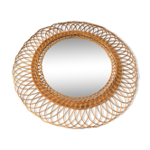 Vintage rattan mirror - 50cm