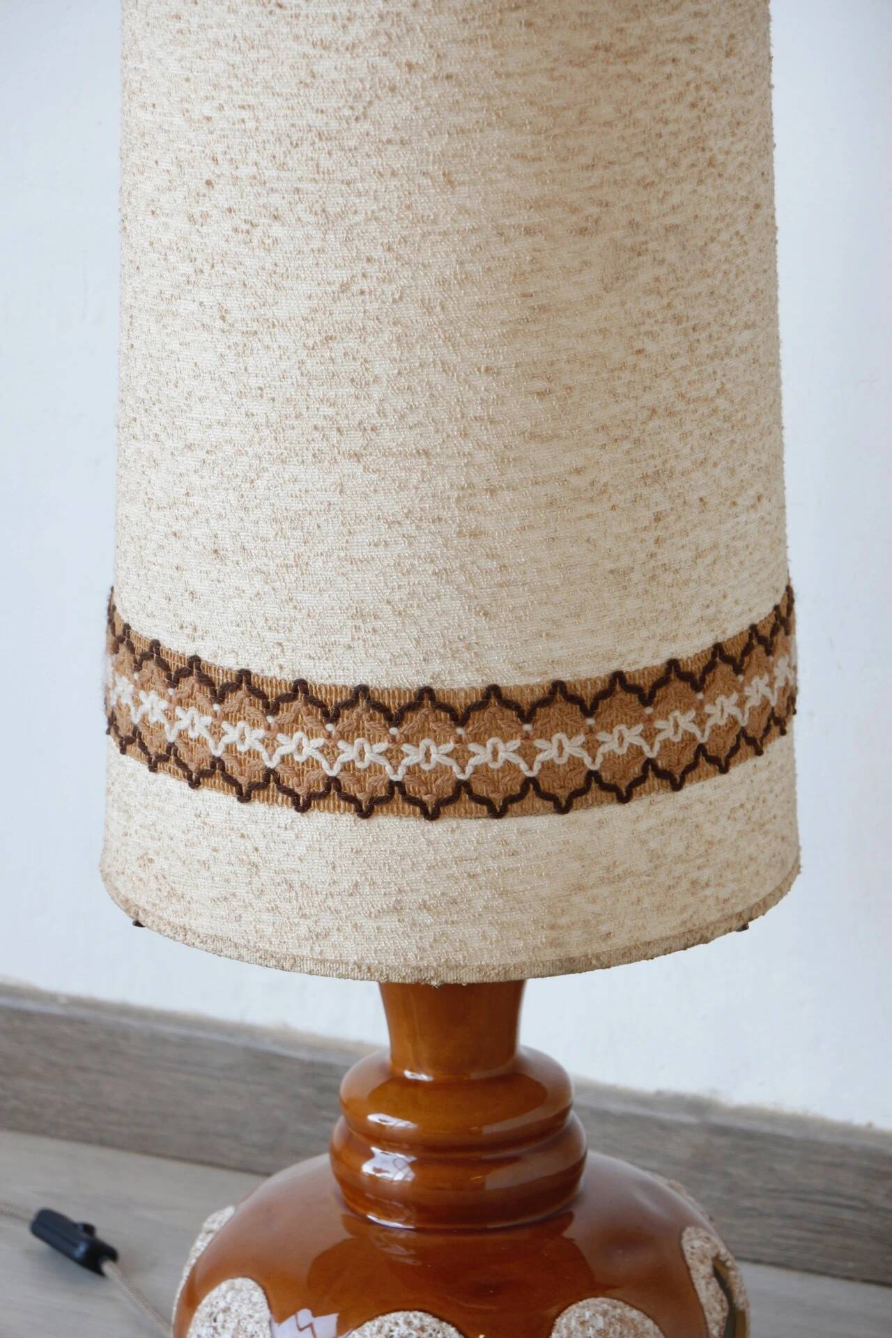 Vintage 70s ceramic lamp – retro light fixture