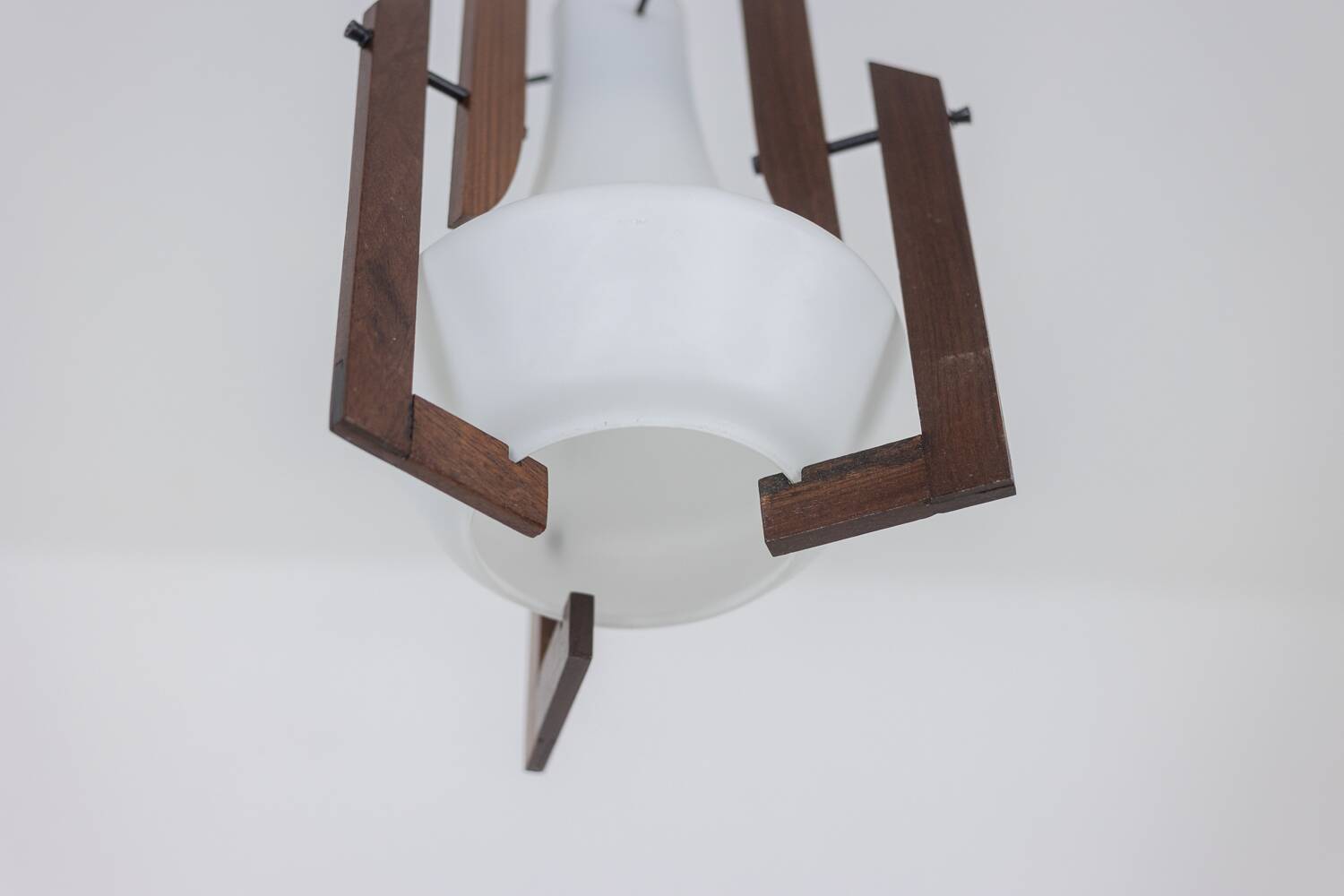 Ico Parisi. Pair of opaline pendant lights. 1960s.