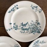 Assiettes plates en terre de fer Longwy "Mignon"