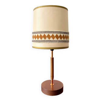 Lampe de table vintage en teck avec abat-jour