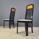 Vintage burl wood and lacquer dining chairs, 1980s
