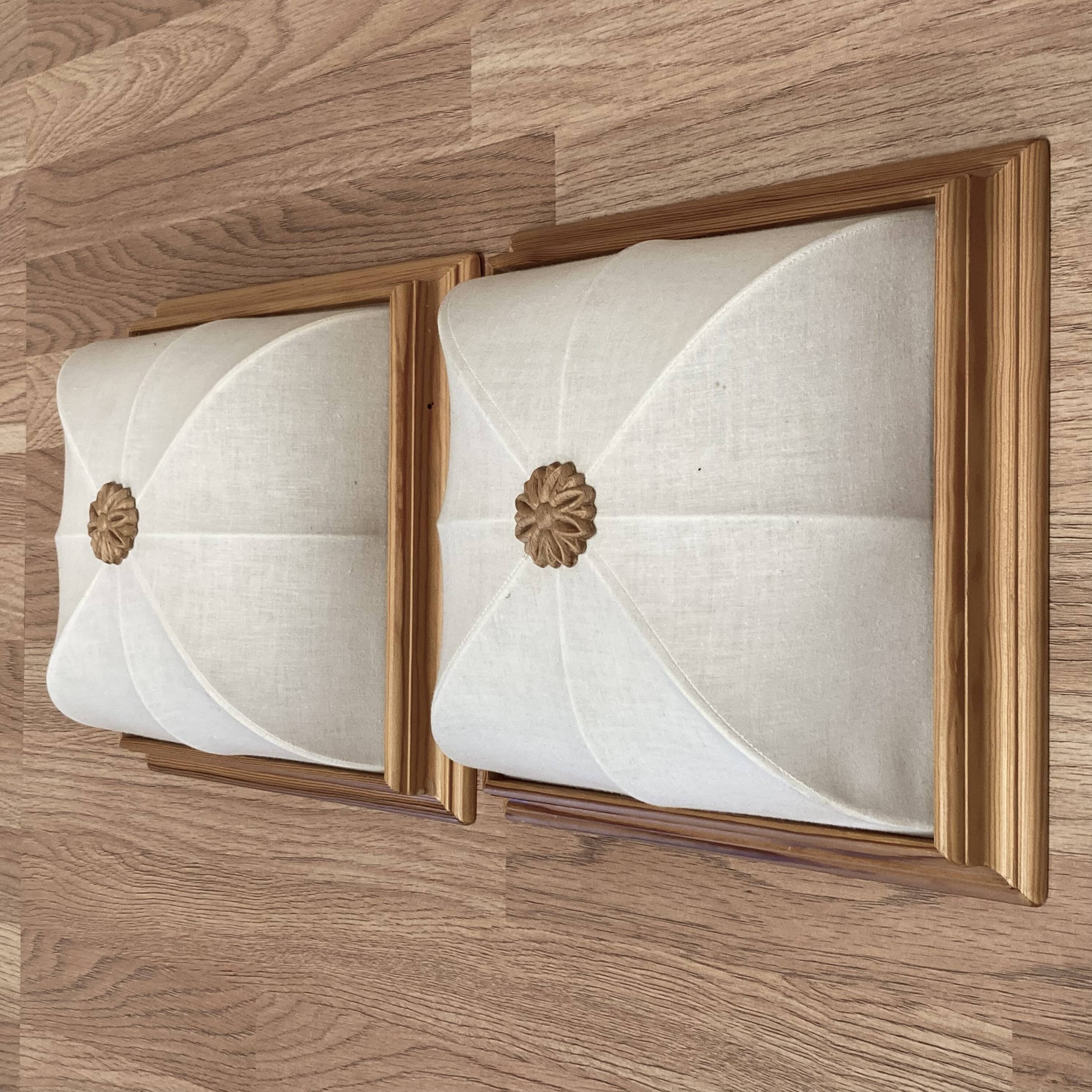 Pair of large scandinavian design wall lights 1960.