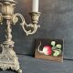 Small antique candelabrum with 5 lights in patinated brass - early 20th century
