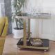 Old brushed and gilded steel dessert, black smoked glass