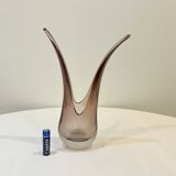 Vintage vase for ikebana or floral arrangement in amethyst crystal from VANNES ART FRANCE