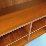 Modular vintage shelf bookcase in modern Scandinavian style in teak