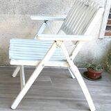 Pair of vintage wooden garden armchairs by r.gleizes