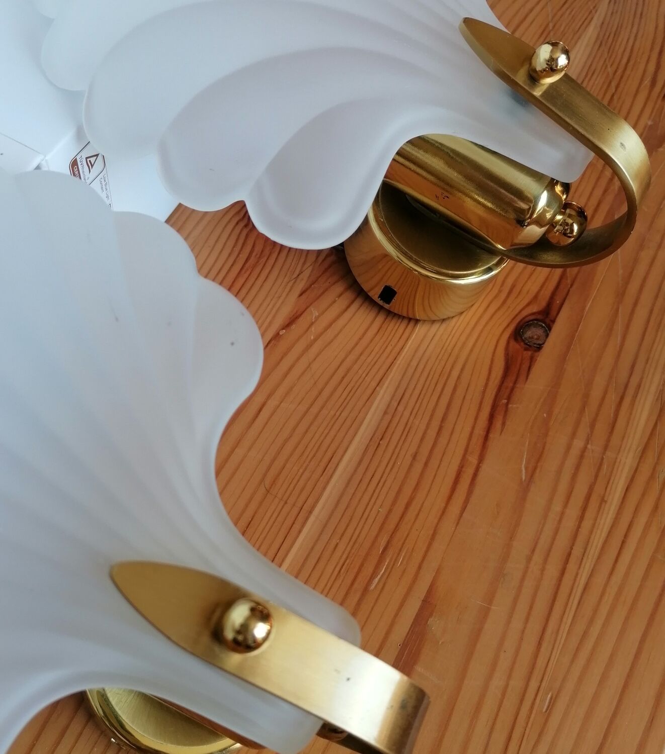 Pair of Deknudt shell wall lights