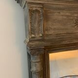 Trumeau ancien fin XIXè, grey wood, Shabby chic style 109x142cm