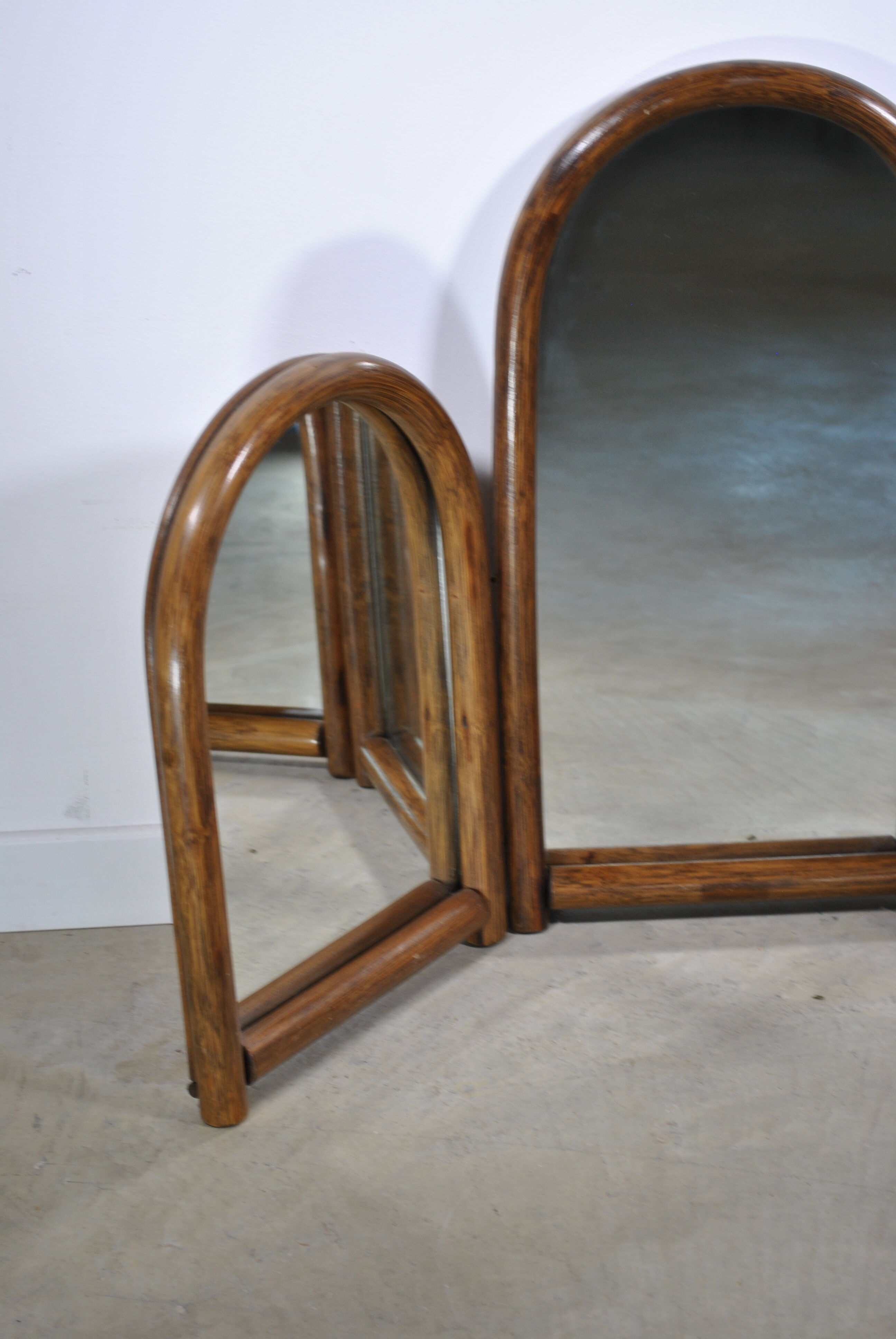 Triptych rattan mirror year 70.