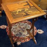 Art Nouveau period side table with marquetry decoration by Auguste
