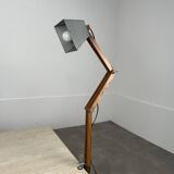 Lampe articulée constructiviste en bois et métal