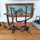 Pair of wrought iron candlesticks circa 1960