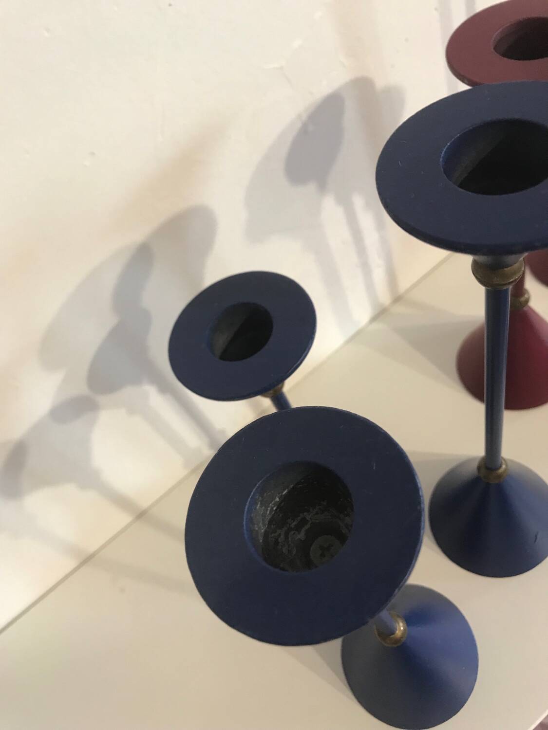 Vintage memphis design candle holders