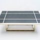 Chrome dining table and brass black glass Romeo Rega 1970