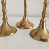 Set of 3 vintage brass candlesticks