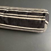 19th century ticking canvas cushion with stripes, 80cm mattress