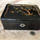 Old black lacquered jewelry box/box with gold Asian décor