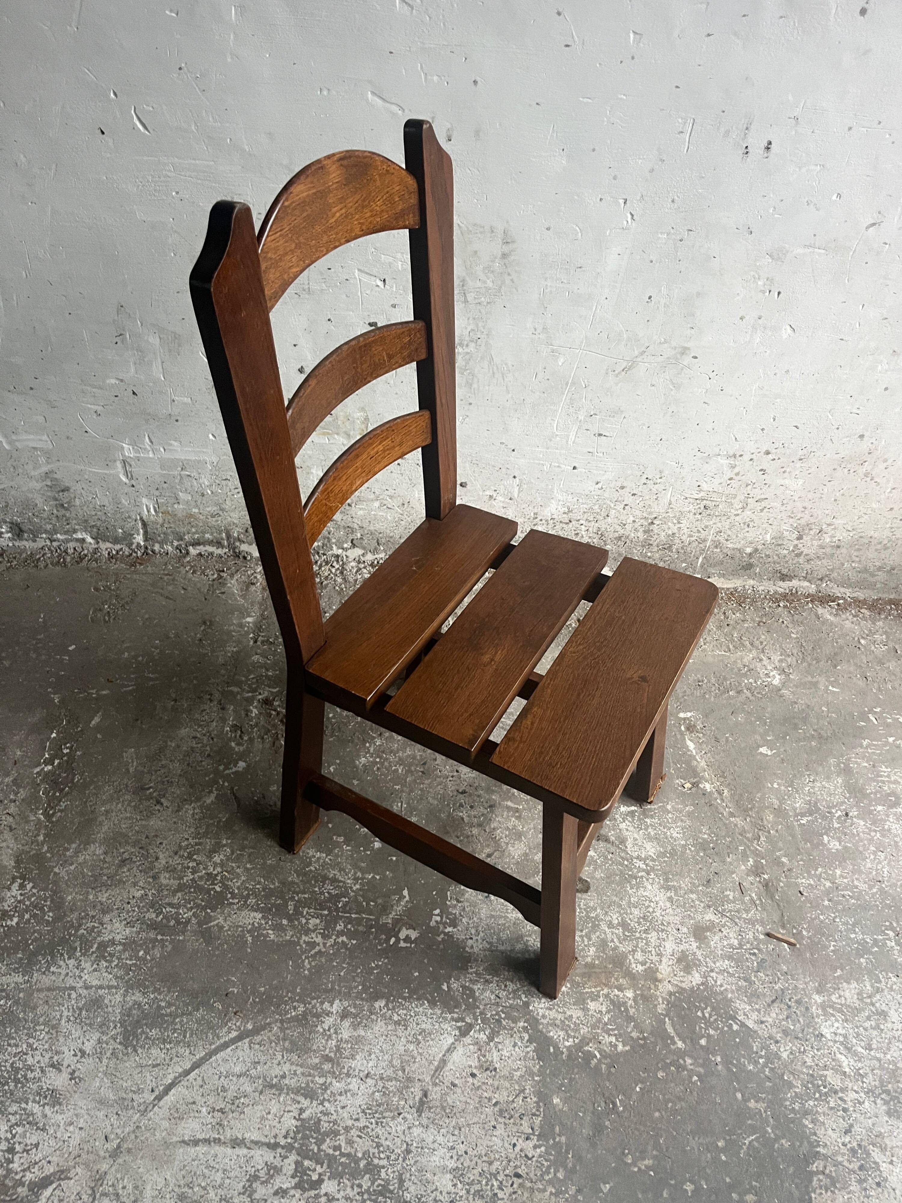 Brutalist wooden chairs – set of 10 (1970s)