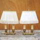 Pair of Bouillotte lamps Lucien Gau Paris, bronze lamp, bedside lamp