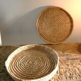 2 round wicker baskets