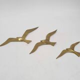 Set of three brass wall objects - birds, The Netherlands, 1960's