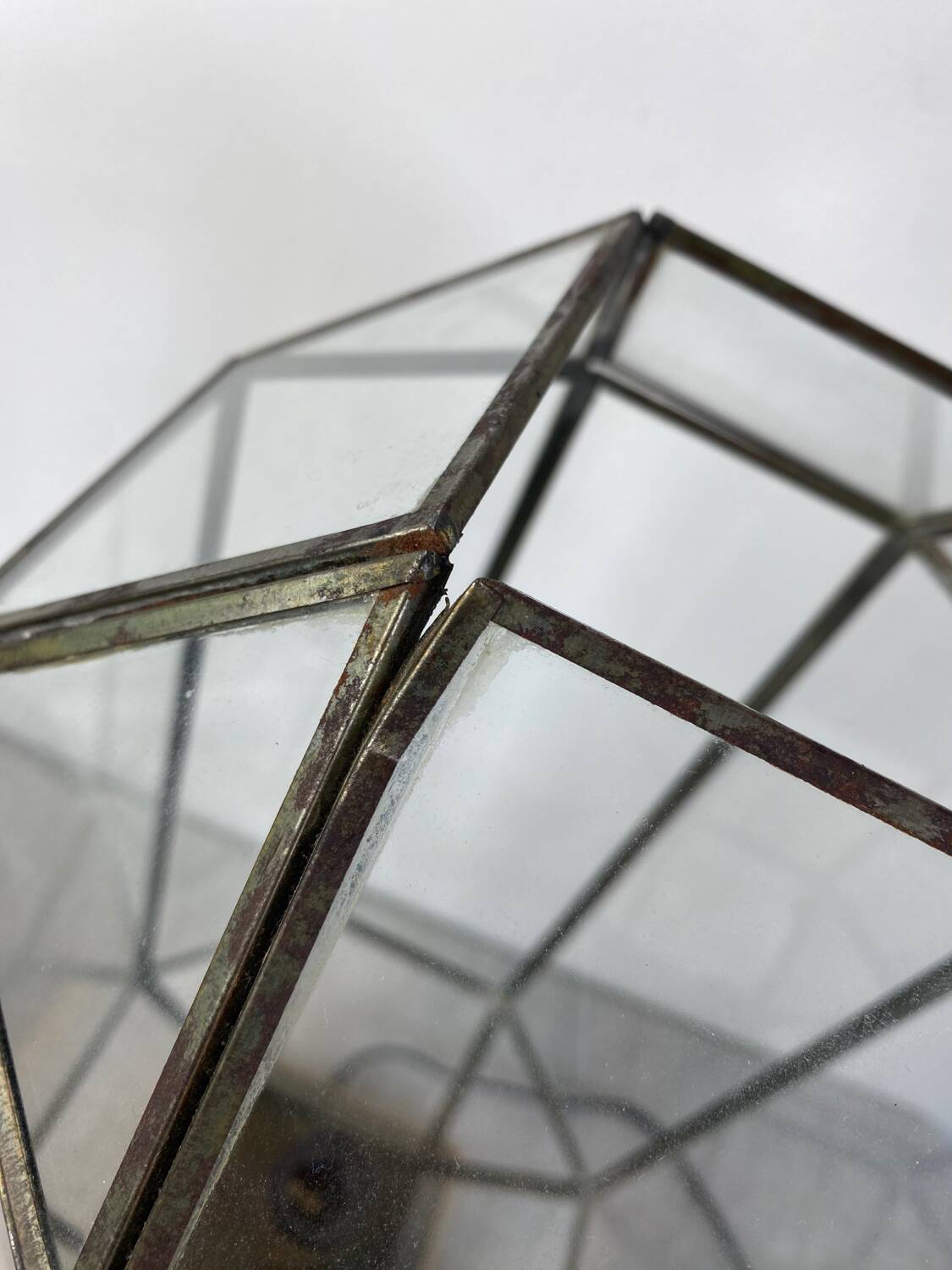 Lampe en laiton et verre