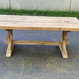 Table à manger de monastère rénovée en chêne massif du 18ème 200cm