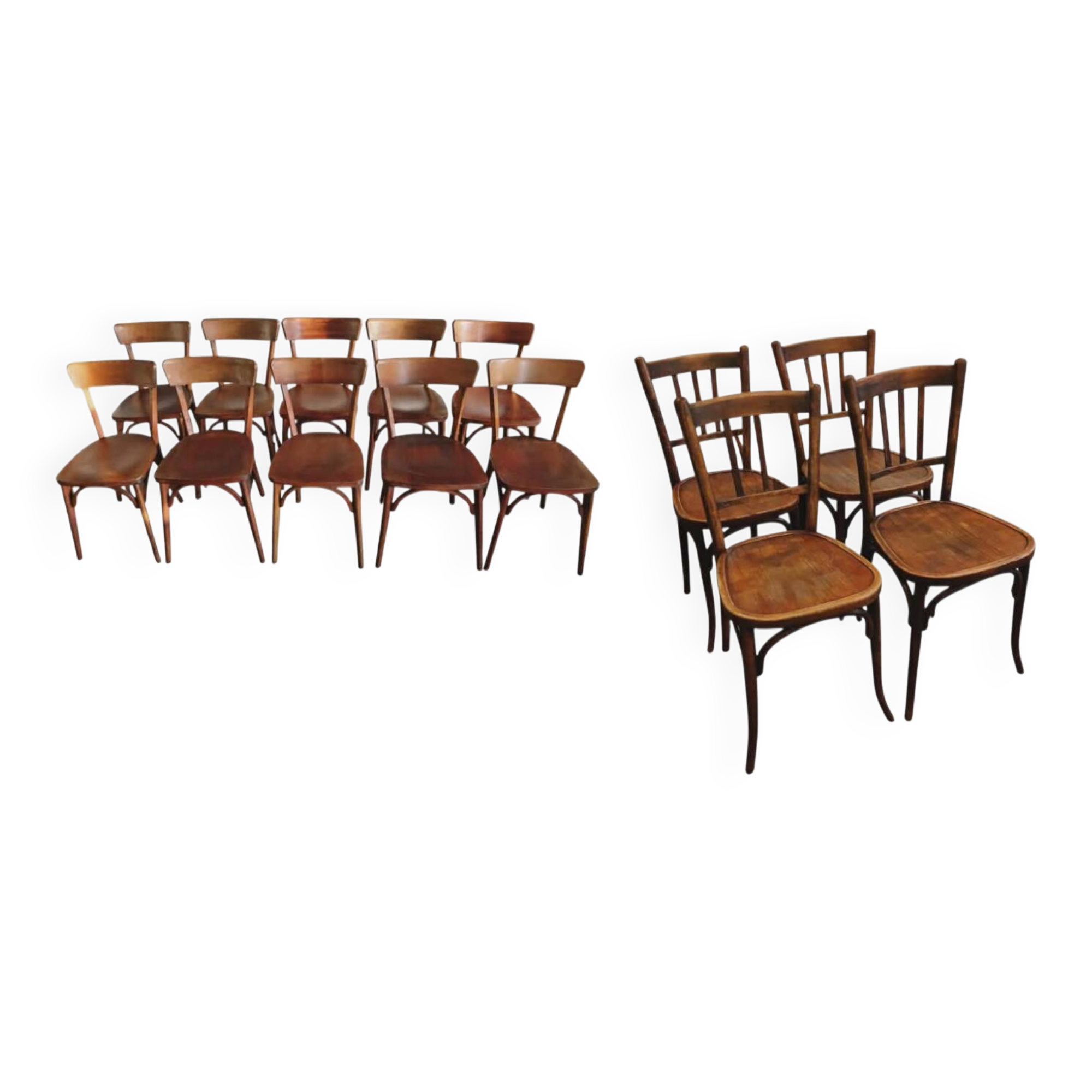 Set of 4 Baumann chairs + 10 Luterma chairs