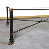 Vintage table, brass glass metal, circa 1950
