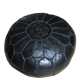 Moroccan pouf black leather